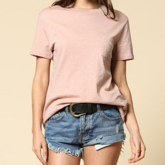 felicias Tops - SOLD OUT // Mauve Heart Pocket Graphic Tee